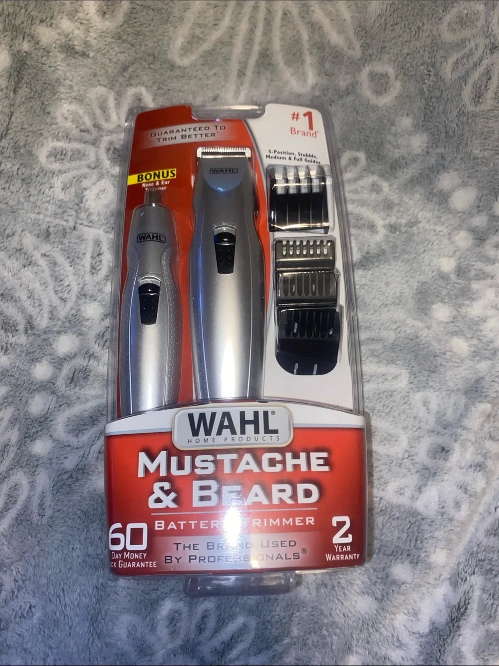 Wahl Silver Mustache & Beard Trimmer Kit with Guide Combs
